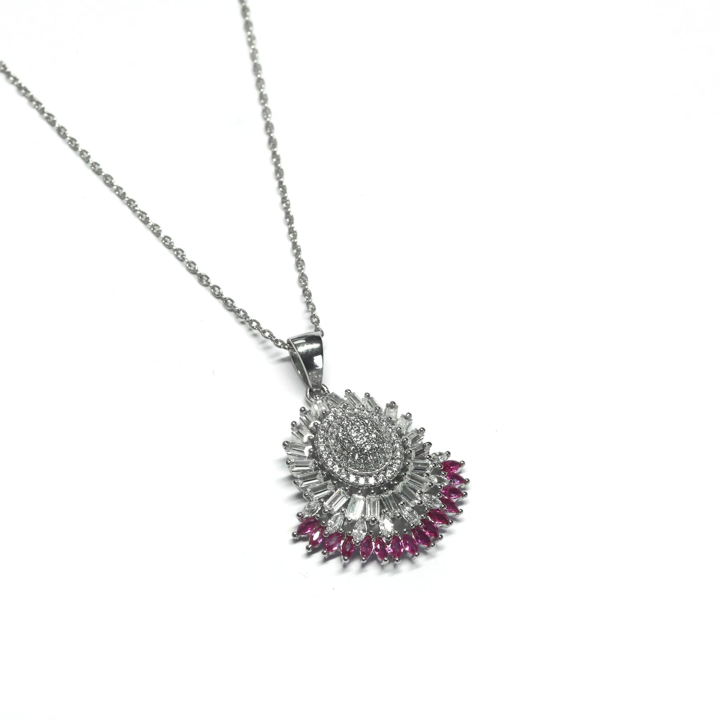 MAGENTA SILVER NECKLACE