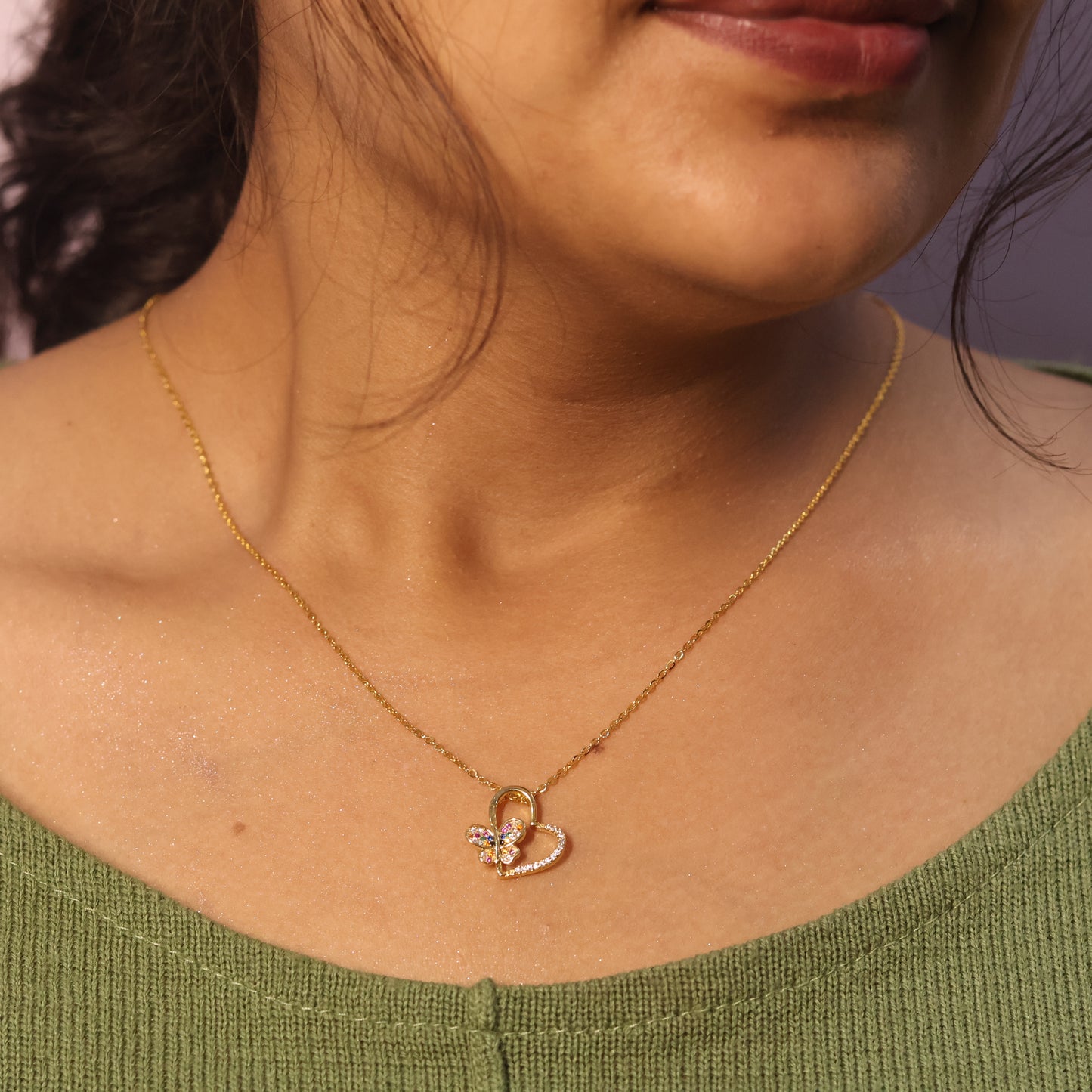 TACEY HEART GOLD NECKLACE