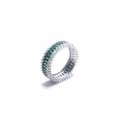 GILDED EMERALD SILVER RING