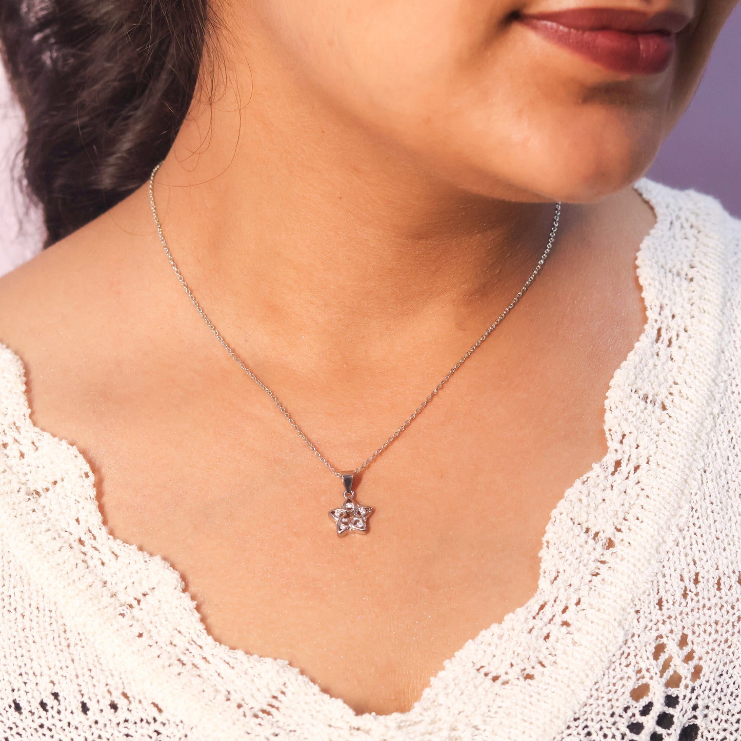 SKYLAR STAR SILVER NECKLACE